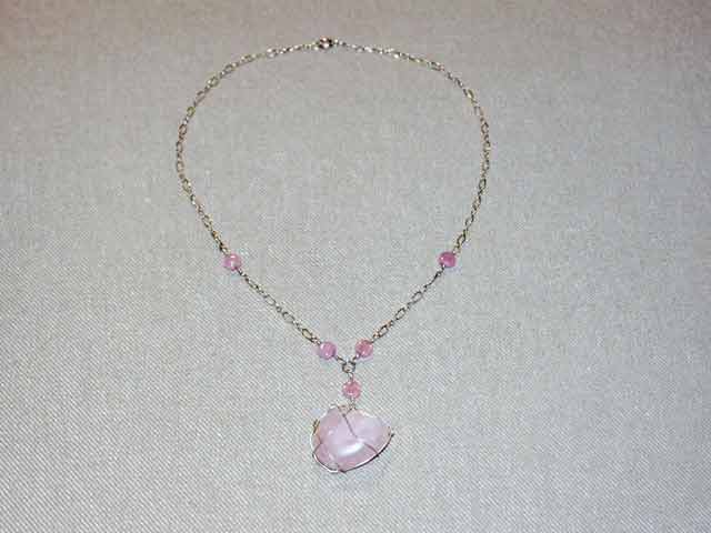 silver wire wrap necklace
